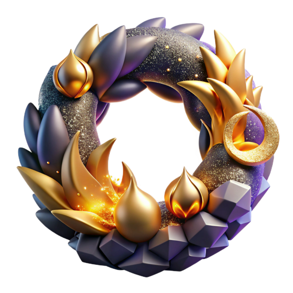 beautiful classic Circular Flame Wreath Transparent Background authentic png