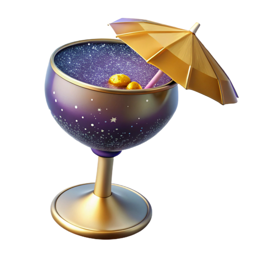 extraordinary classic Cocktail Glass with Umbrella Isolated Cutout original png