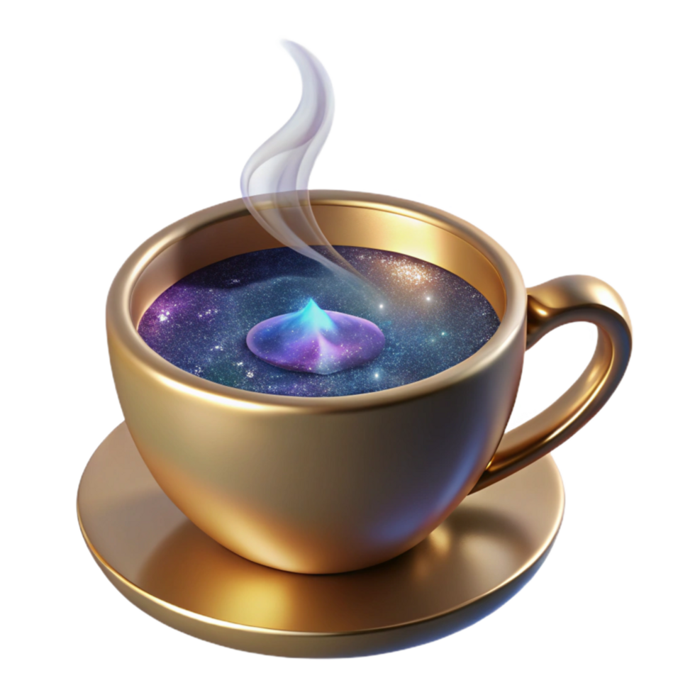 extraordinary abstract Coffee Cup with Steam Cutout with Top View authentic png