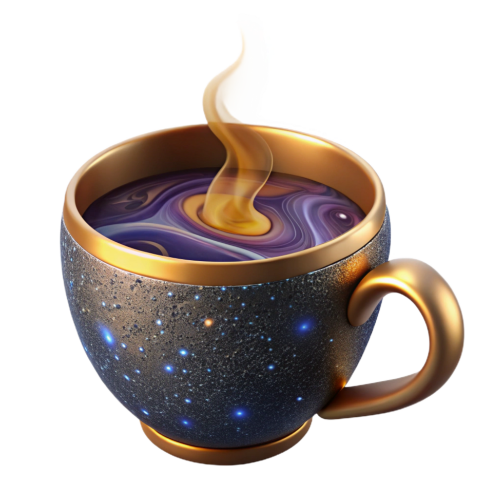 wonderful contemporary Coffee Cup with Steam Cutout with Top View high quality png