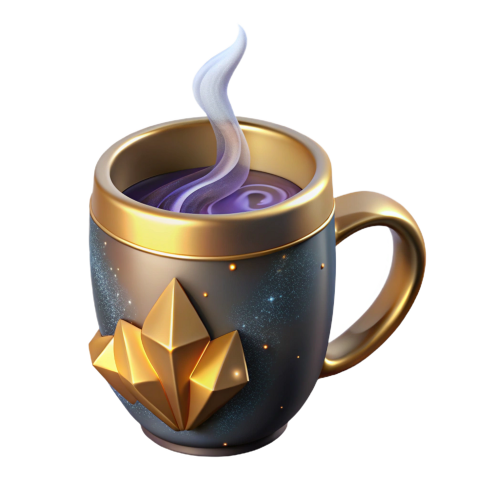 dramatic abstract Coffee Mug Side View Isolated with Steam exclusive png