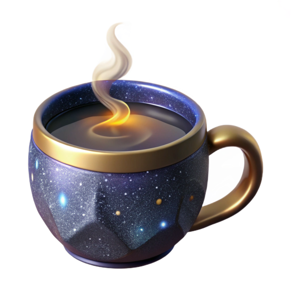 magnificent vintage Coffee Mug with Steam Side View Isolated Element detailed png