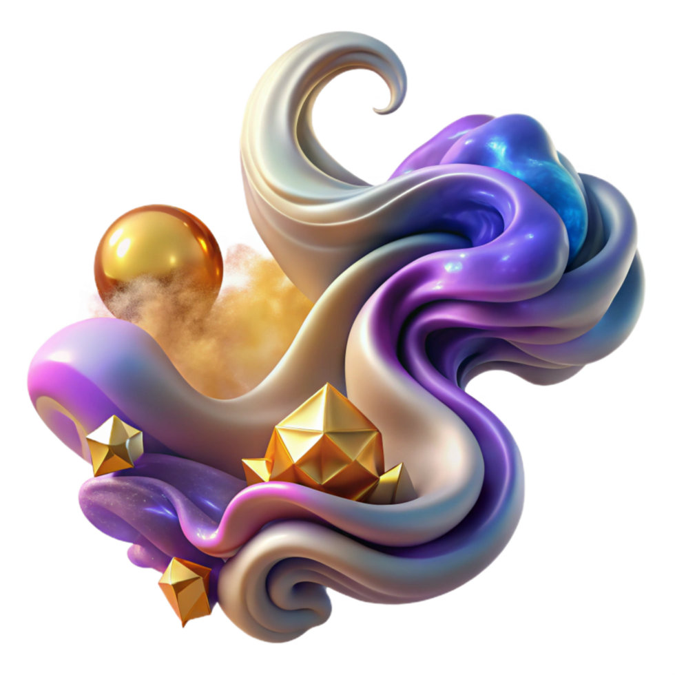serene abstract Colorful Abstract Smoke Swirls Transparent Background png