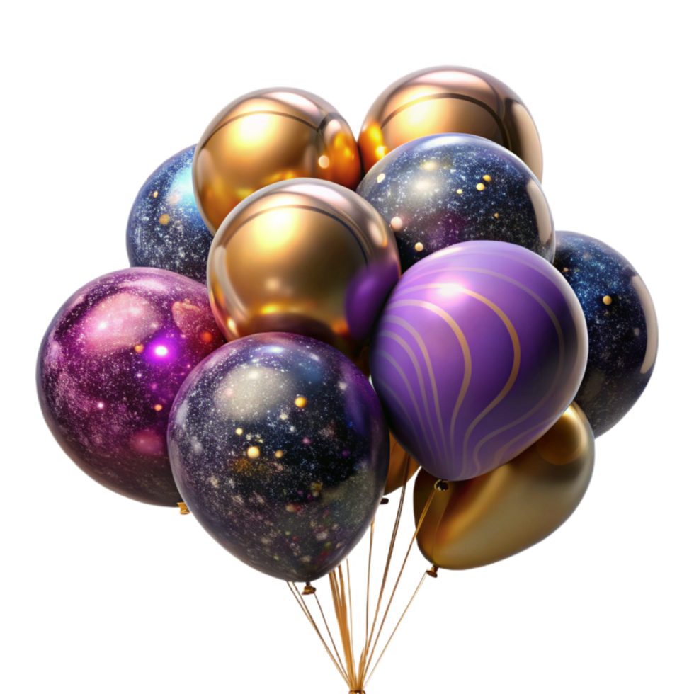 wonderful abstract Colorful Balloons Bunch Floating Up Isolated Element genuine png