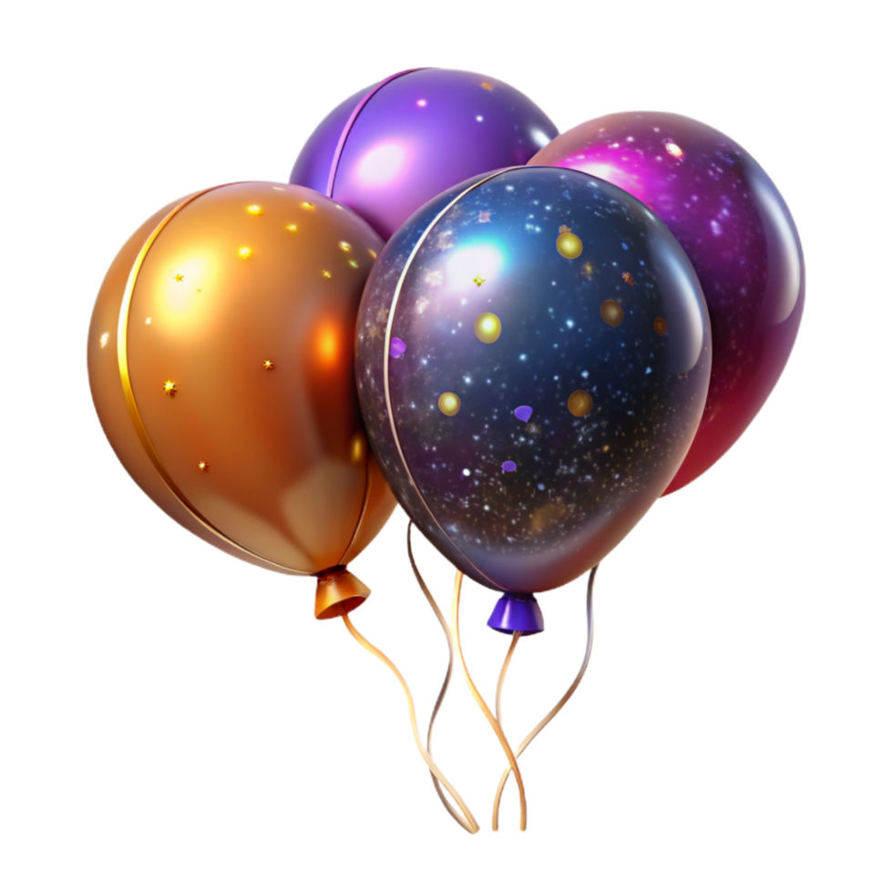 wonderful modern Colorful Balloons String Isolated on Transparent Background genuine png