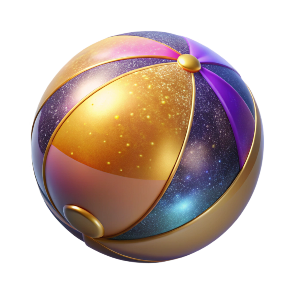 stunning classic Colorful Beach Ball Angled View Isolated Element png