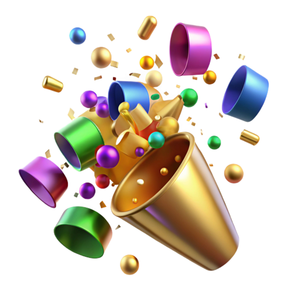 impressive vintage Colorful Confetti Falling Down genuine png