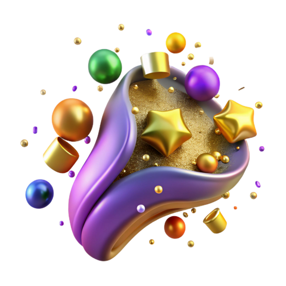 dramatic artistic Colorful Confetti Raining Down Isolated Element authentic png