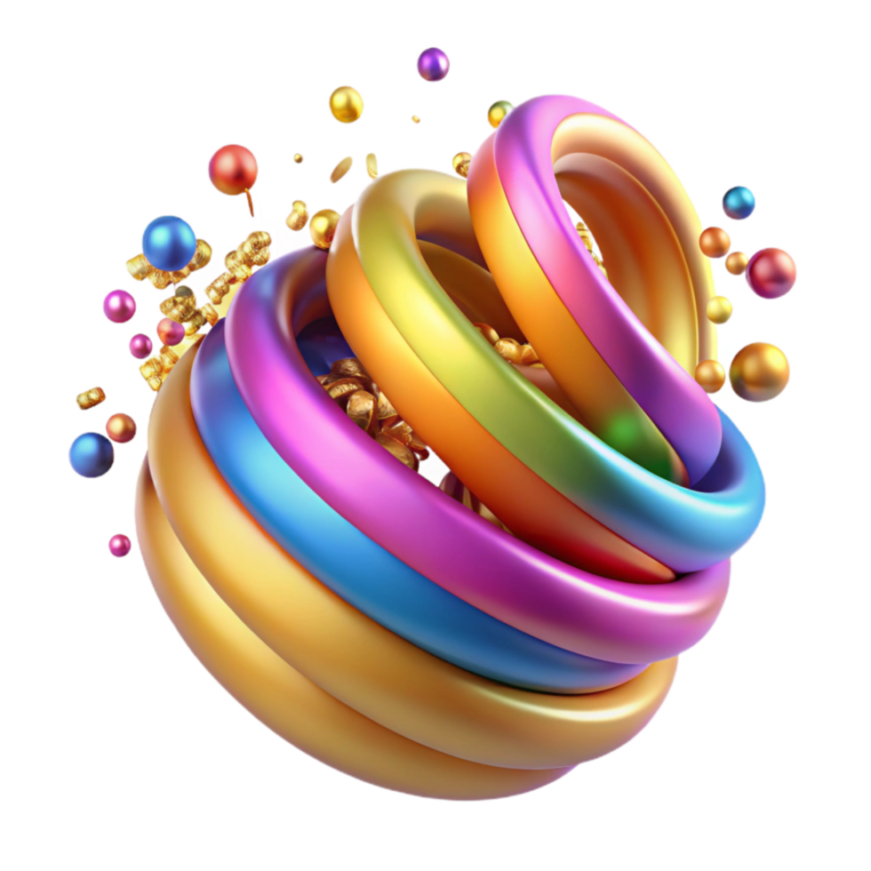wonderful artistic Colorful Confetti Spiral Isolated on Transparent Background Element genuine png