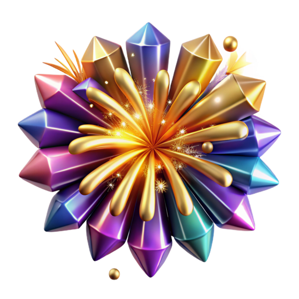dramatic creative Colorful Fireworks Bursting Design Isolated Element png