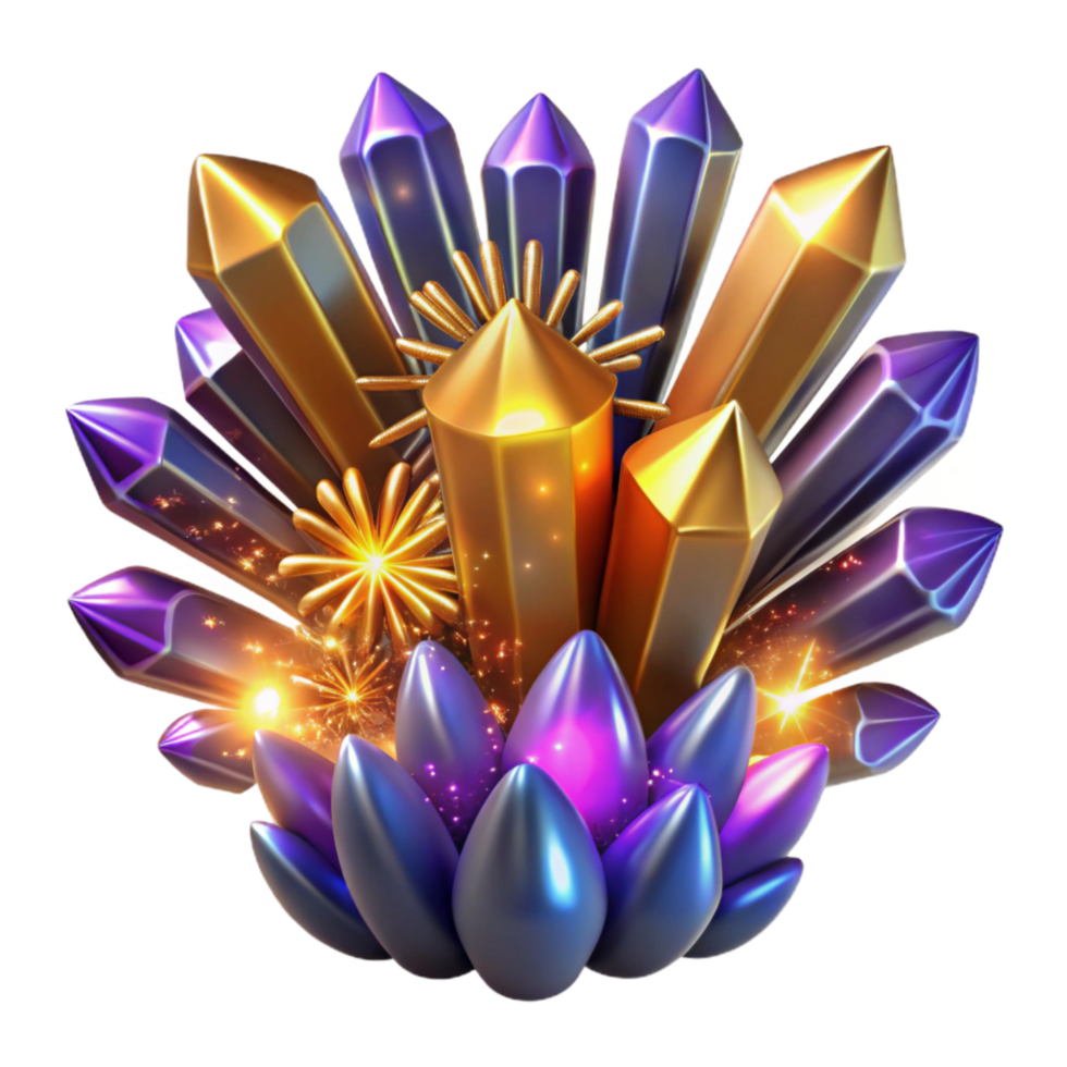 magnificent vintage Colorful Fireworks Display at Night Transparent Background high quality png