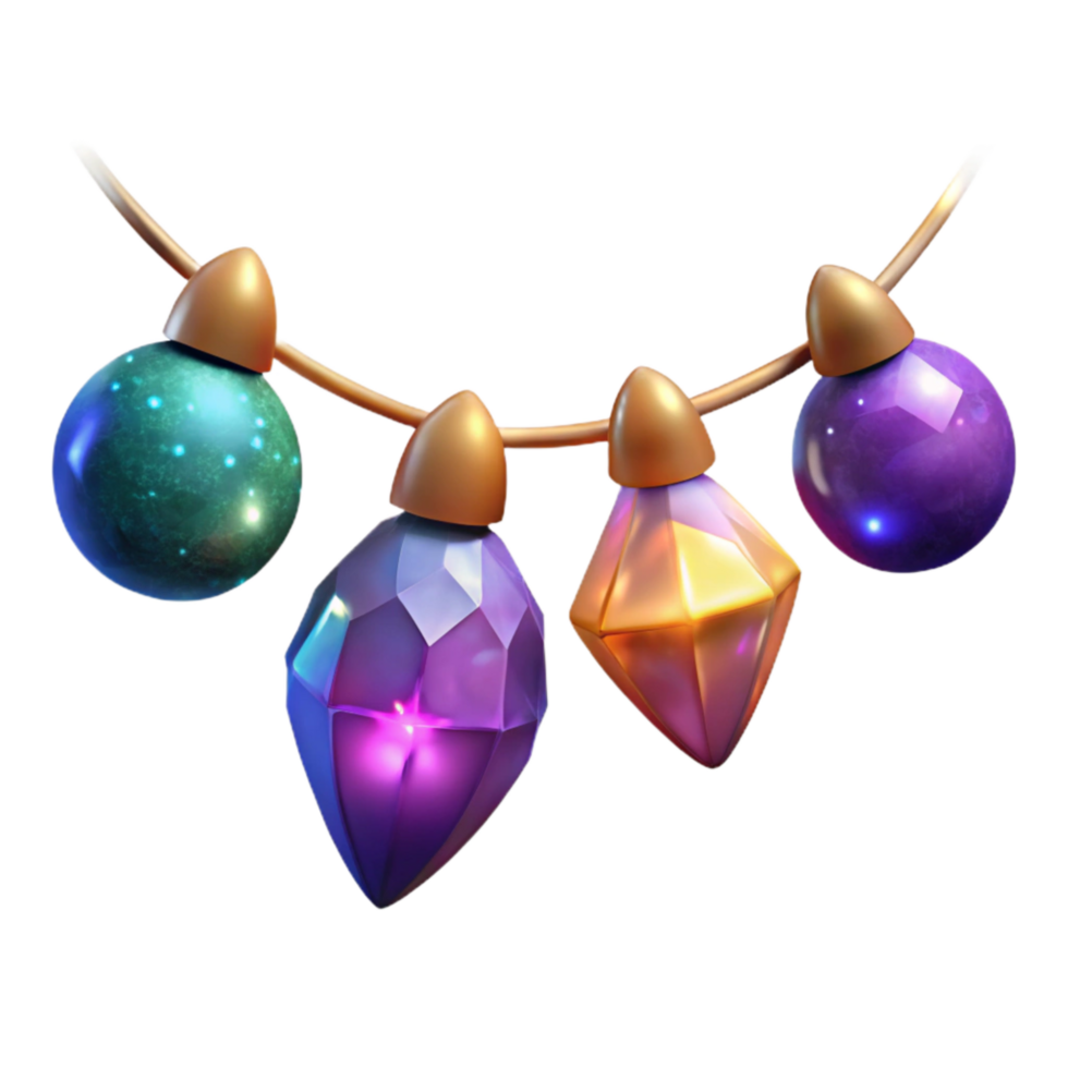 impressive creative Colorful Party Lights String Transparent Background detailed png