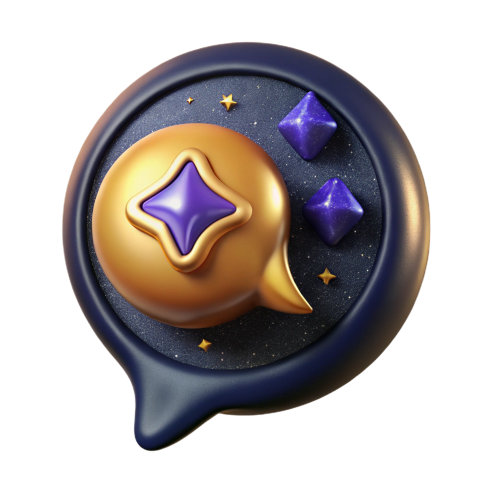 vibrant artistic Comment Icon Isolated with Speech Bubble original png