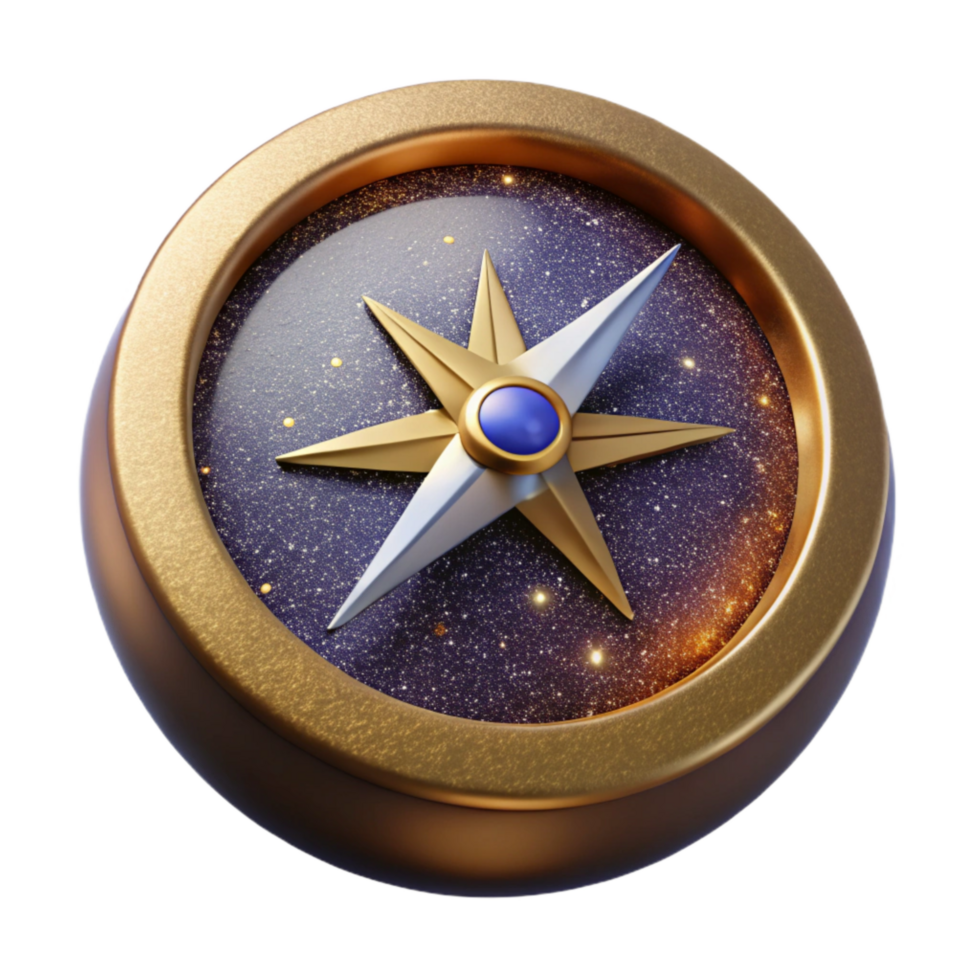 serene minimalist Compass Needle Pointing North Cutout Isolated high quality png