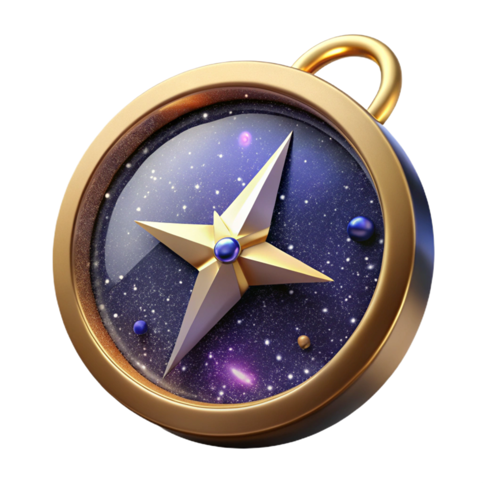 elegant artistic Compass Pointing North Direction Guidance Isolated genuine png