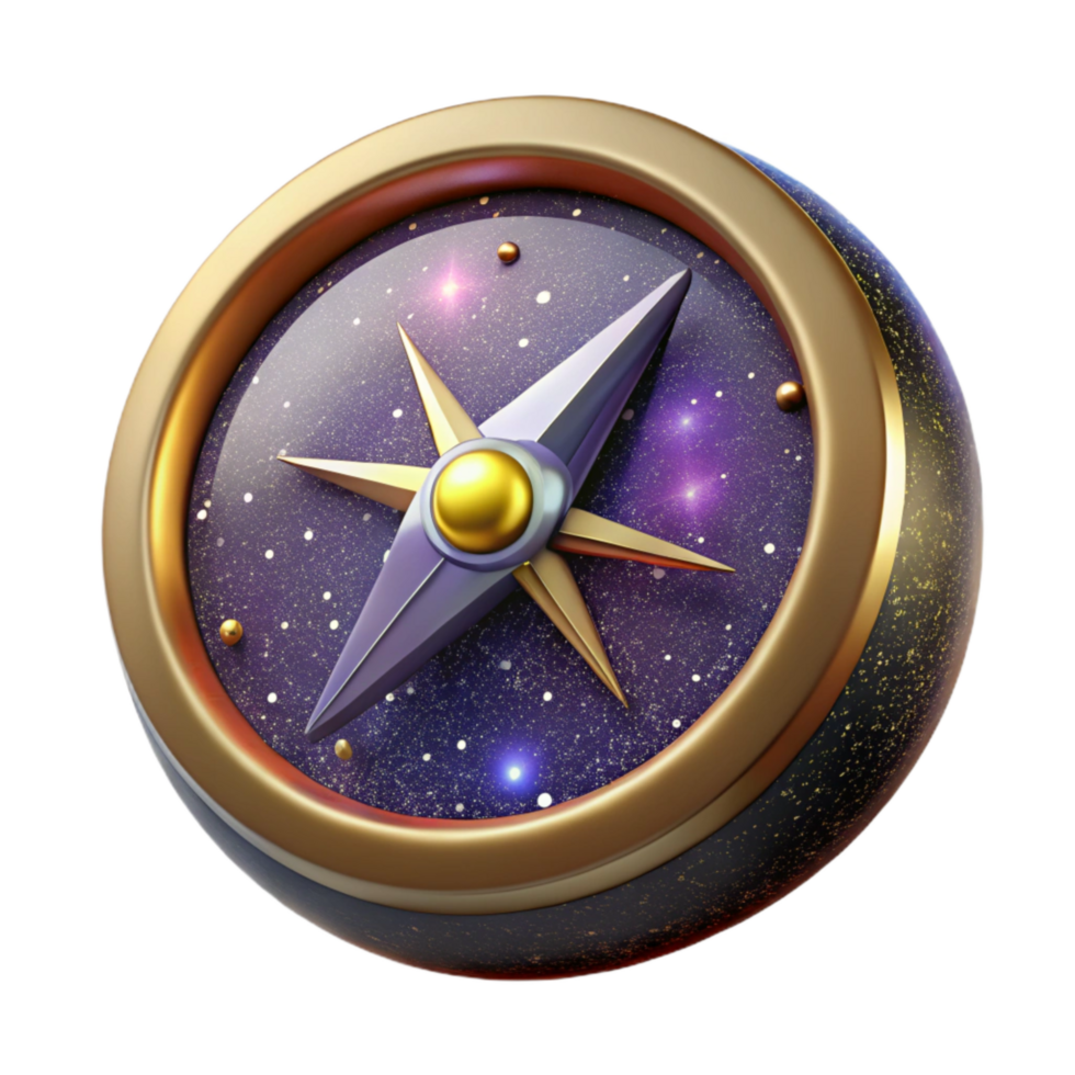 dramatic artistic Compass Needle Pointing North Cutout Isolated original png