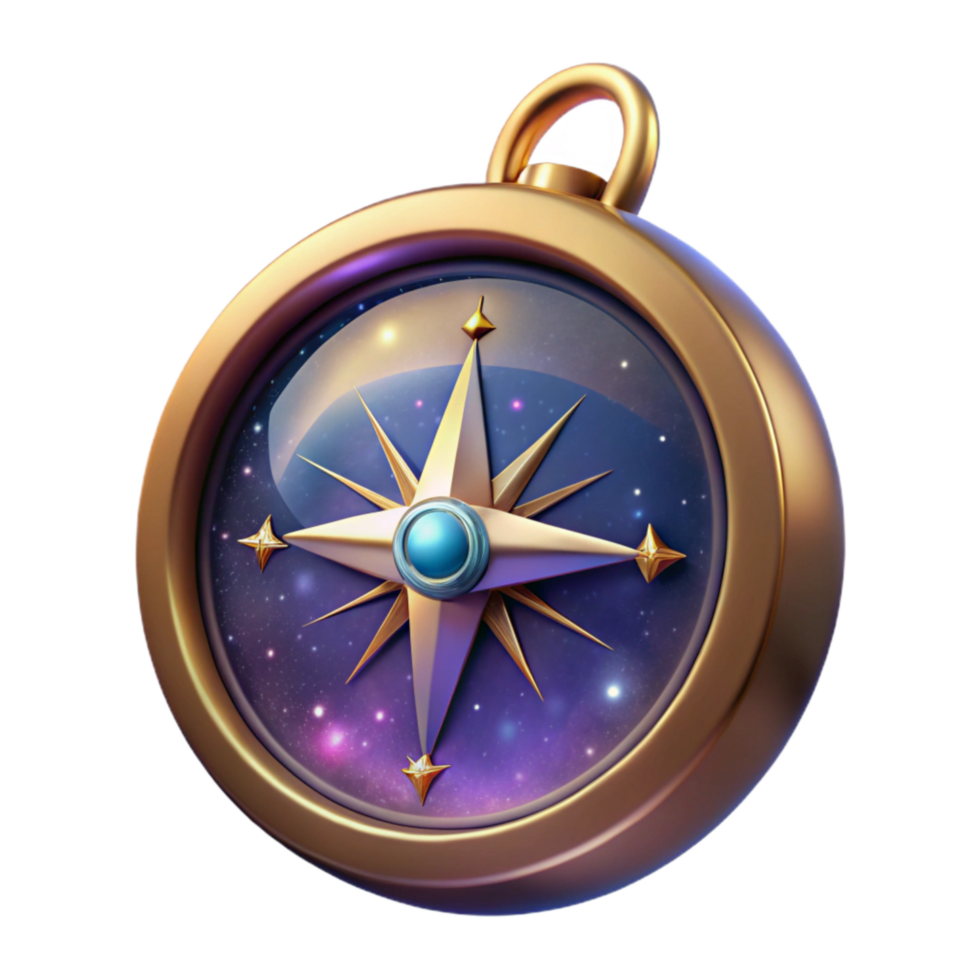 serene artistic Compass with Glowing Dial Cutout Isolated exclusive png