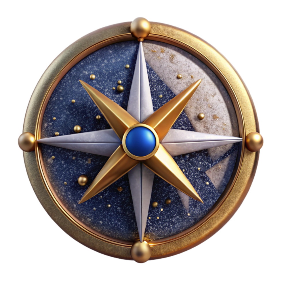 serene abstract Compass Rose with Nautical Theme Cutout Isolated exclusive png