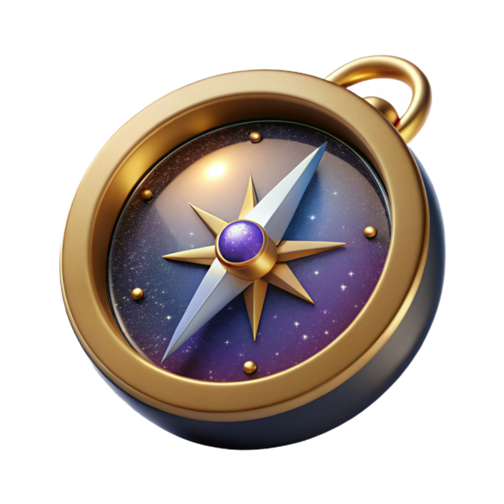 magnificent rustic Compass with Spinning Needle Seeking Direction Isolated Cutout png