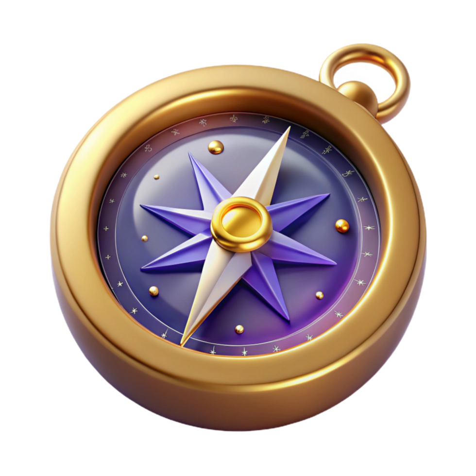 impressive traditional Compass with Spinning Needle Seeking Direction Isolated Cutout authentic png