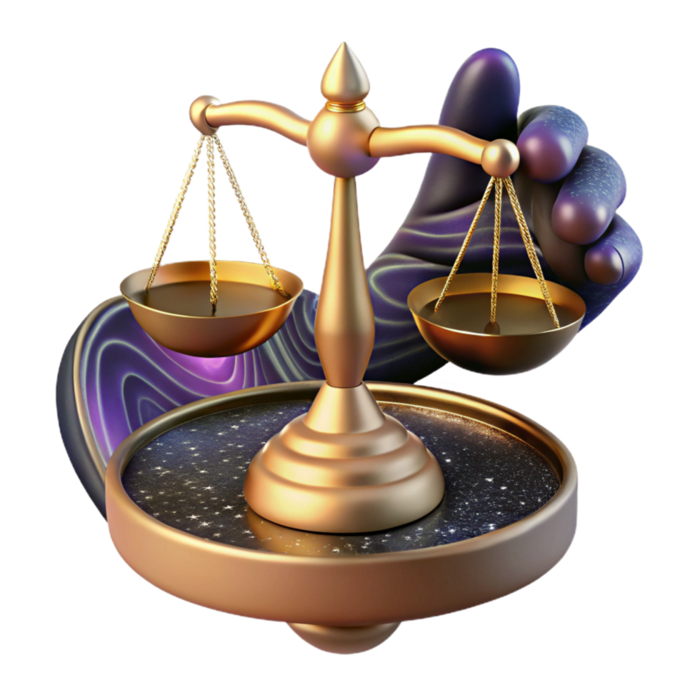 vibrant traditional Conceptual Scale Balancing on Tip of Finger Isolated genuine png