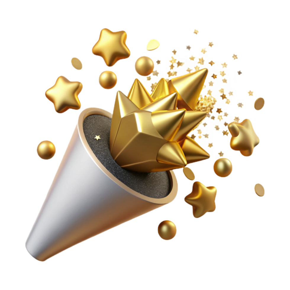 stunning rustic Confetti Explosion Side View Isolated Element detailed png