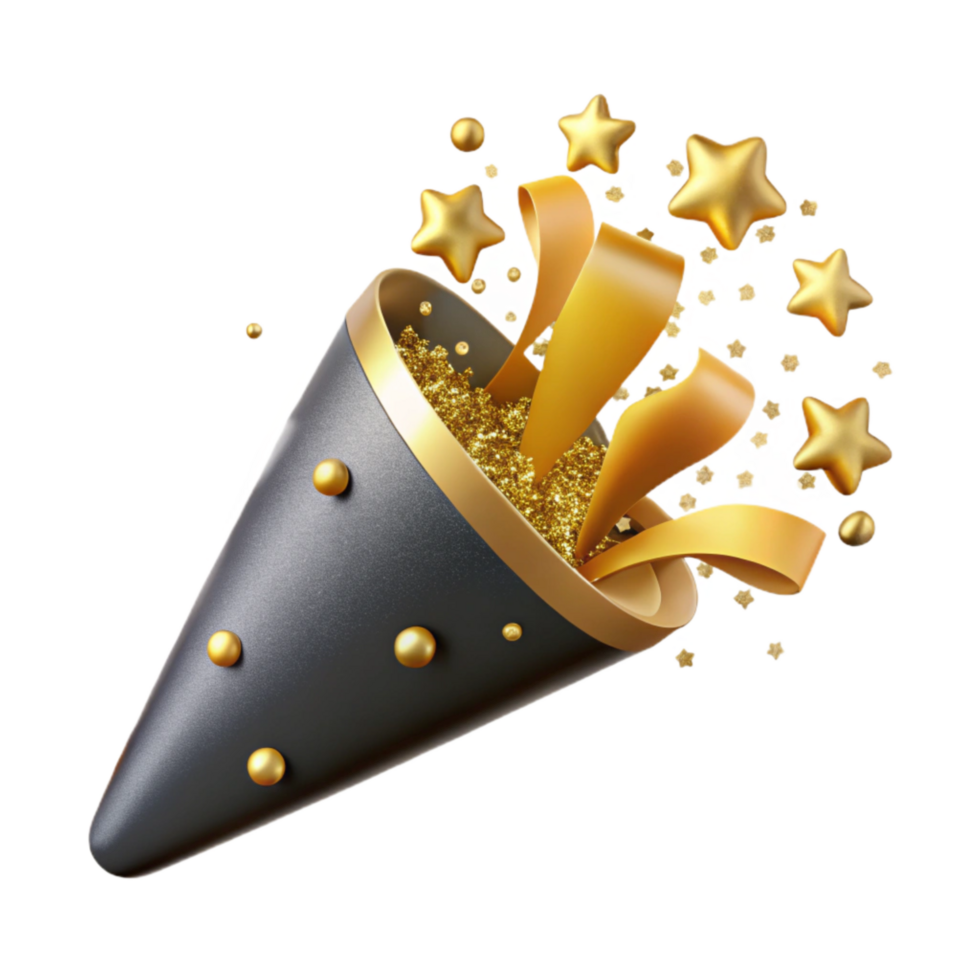 vibrant artistic Confetti Explosion Side View Isolated Element detailed png