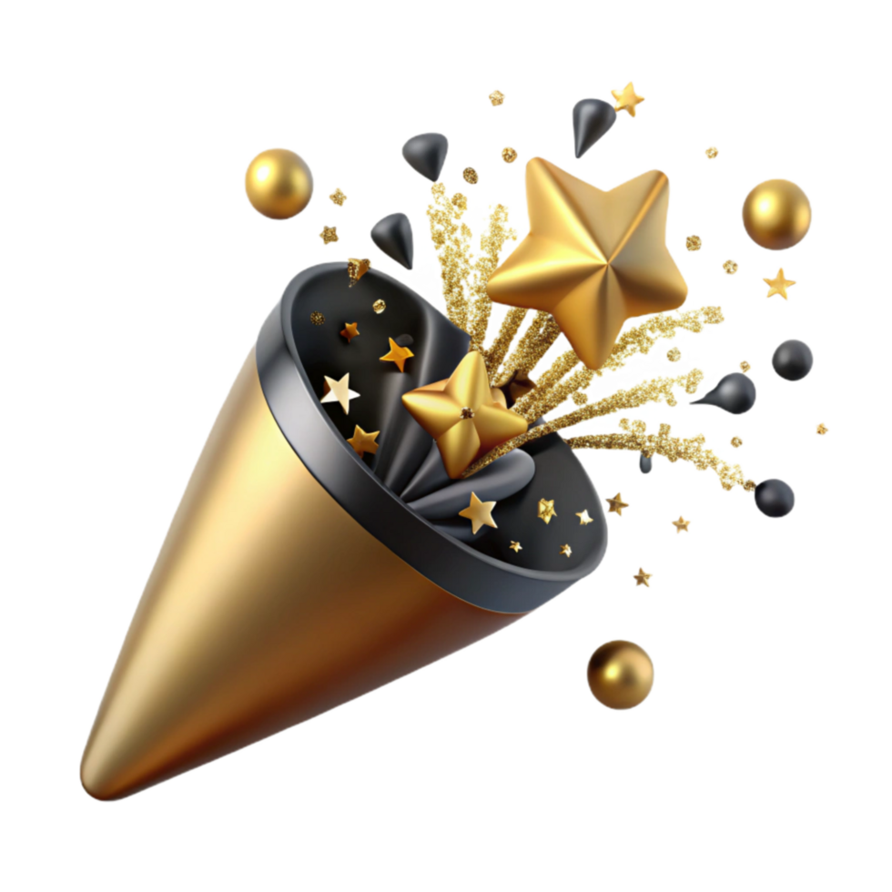 stunning classic Confetti Explosion Side View Isolated Element png
