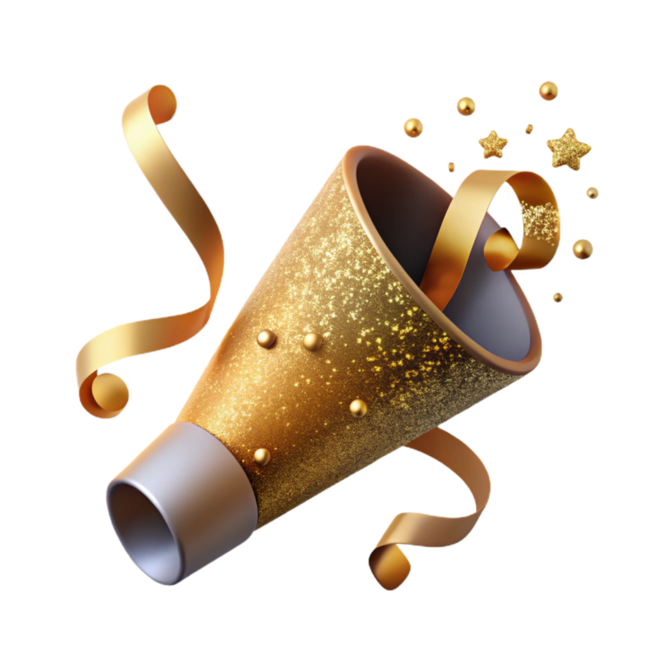 beautiful minimalist Confetti Streamer with Curls Transparent Element png