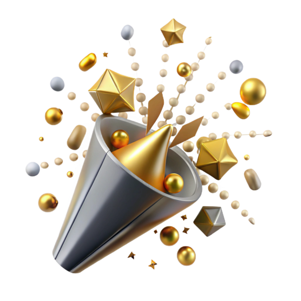 elegant contemporary Confetti Explosion Side View Isolated Element genuine png