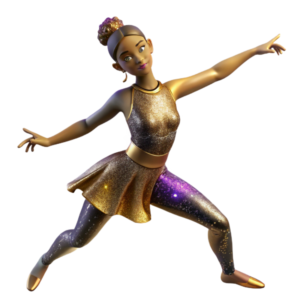 wonderful minimalist Contemporary Dance Figure Isolated with Sharp Contrast original png