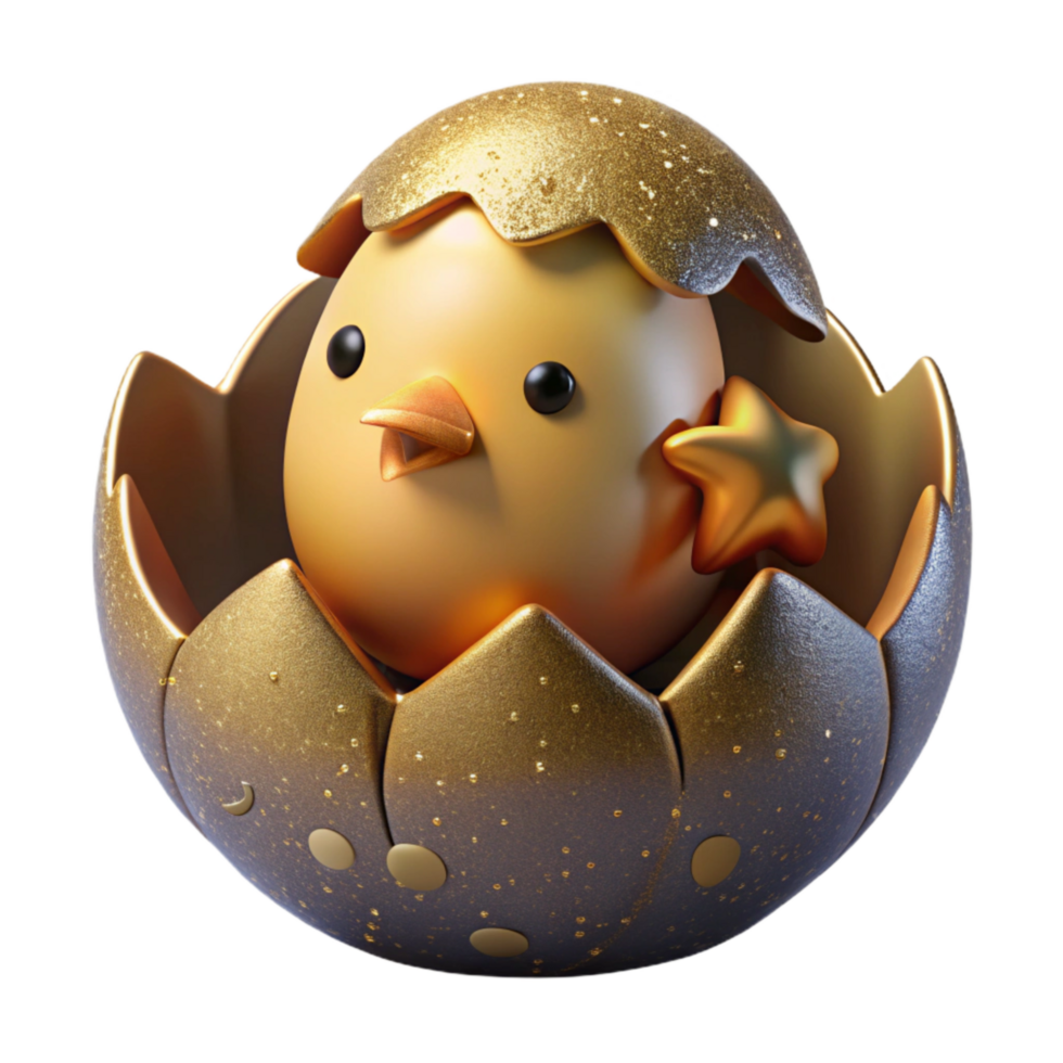 magnificent creative Cracked Eggshell with Chick Emerging Cutout authentic png
