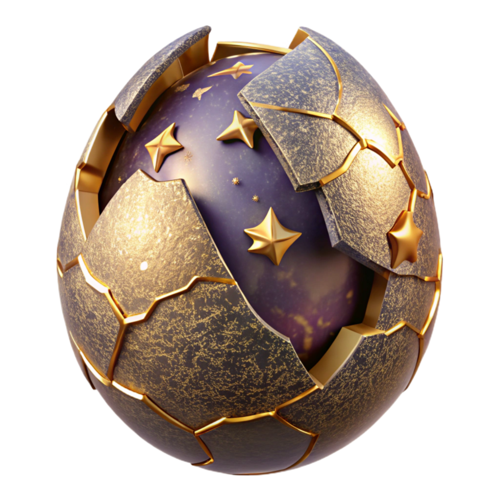 elegant artistic Cracked Eggshell with Bird Tracks Cutout genuine png