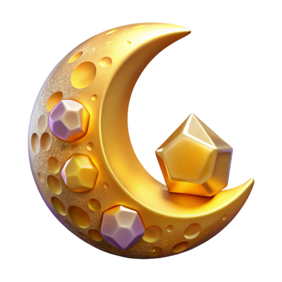 vibrant rustic Crescent Moon Cutout with Soft Yellow Glow professional png