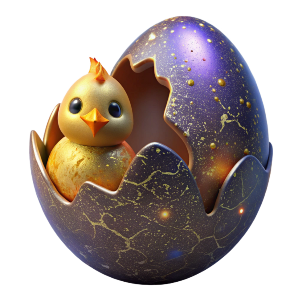 wonderful contemporary Cracked Egg with Emerging Chick Isolated premium png
