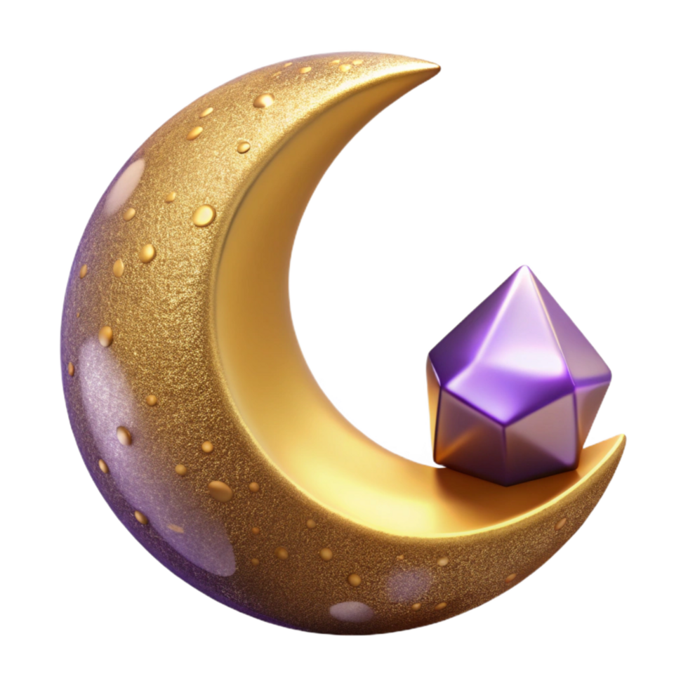 extraordinary abstract Crescent Moon Isolated with Soft Glow high resolution png