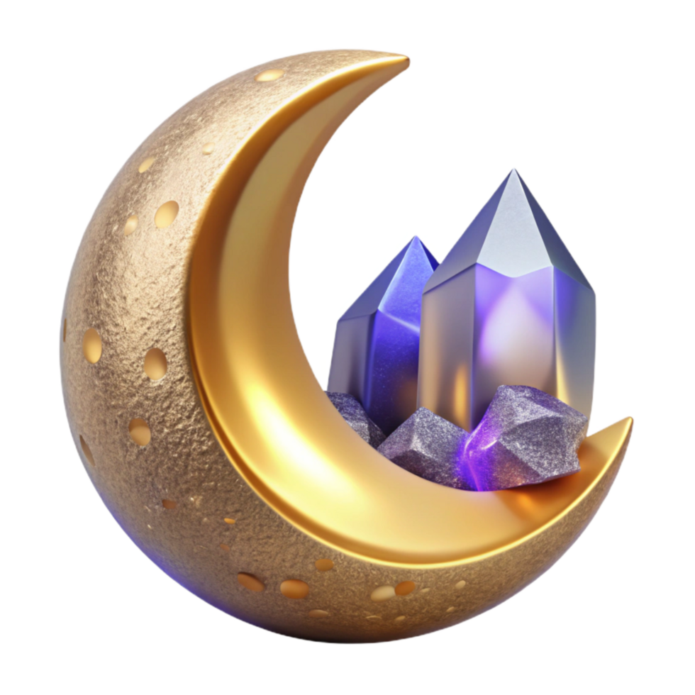magnificent modern Crescent Moon in Night Sky Transparent premium png