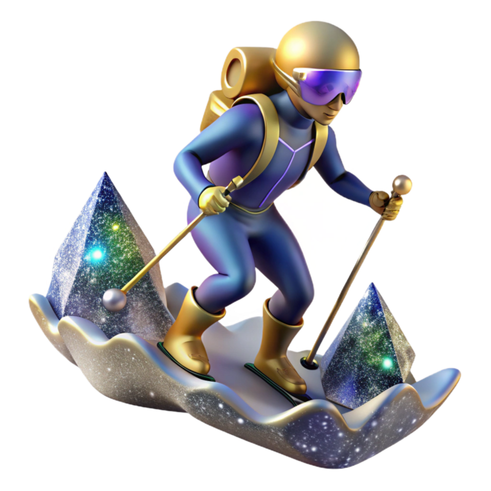 elegant creative Cross Country Skier Gliding Through Snow Isolated Element original png
