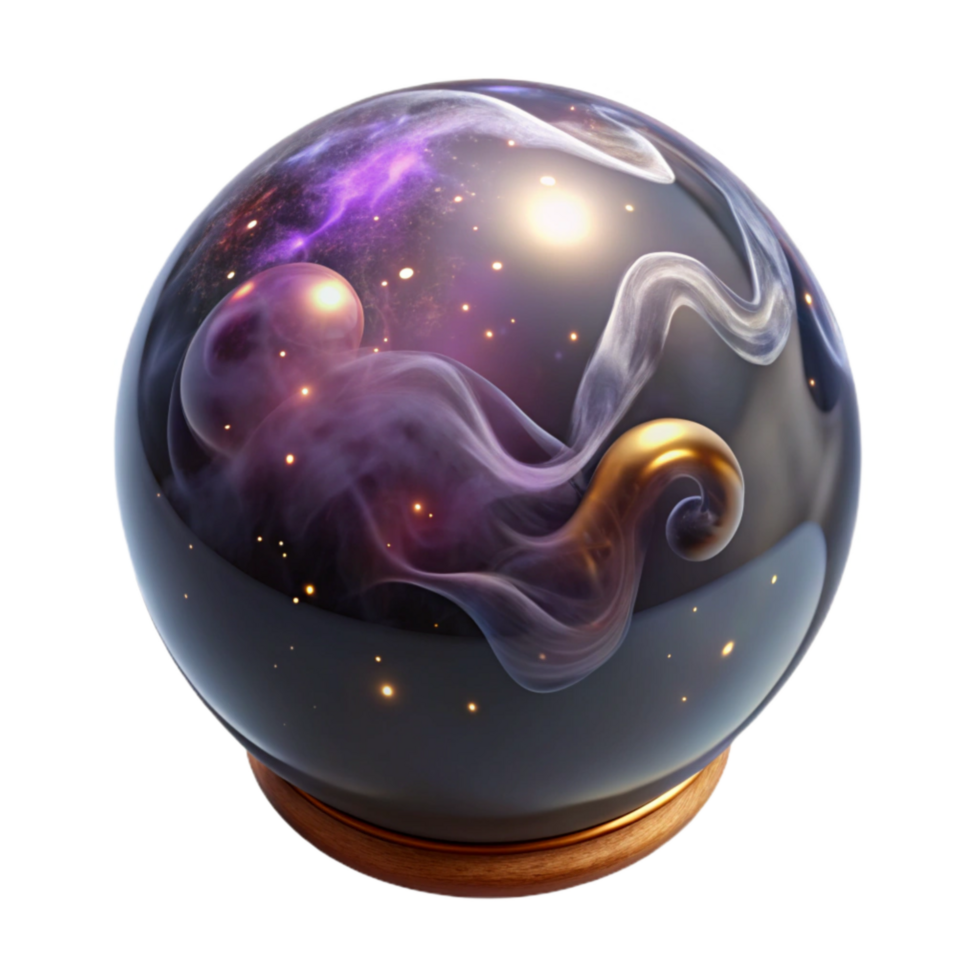 magnificent modern Crystal Ball with Swirling Smoke Cutout original png