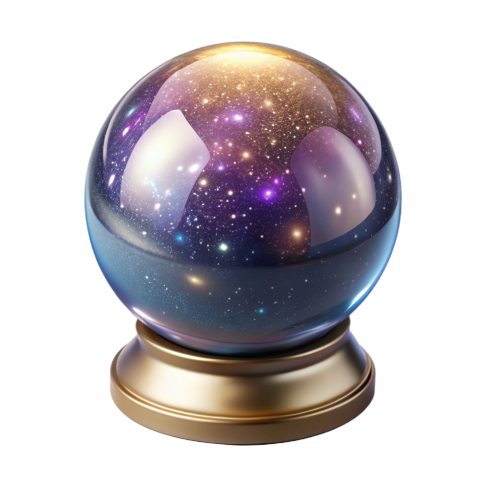 extraordinary traditional Crystal Ball Cutout with Bright White Light high resolution png