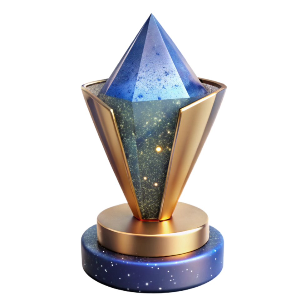 stunning classic Crystal Trophy Isolated on Transparent Background high resolution png