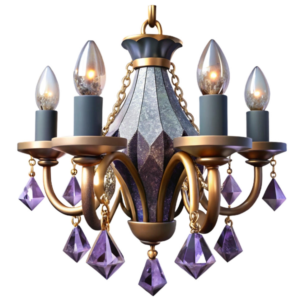 elegant rustic Crystal Chandelier Cutout with Sparkling Light original png