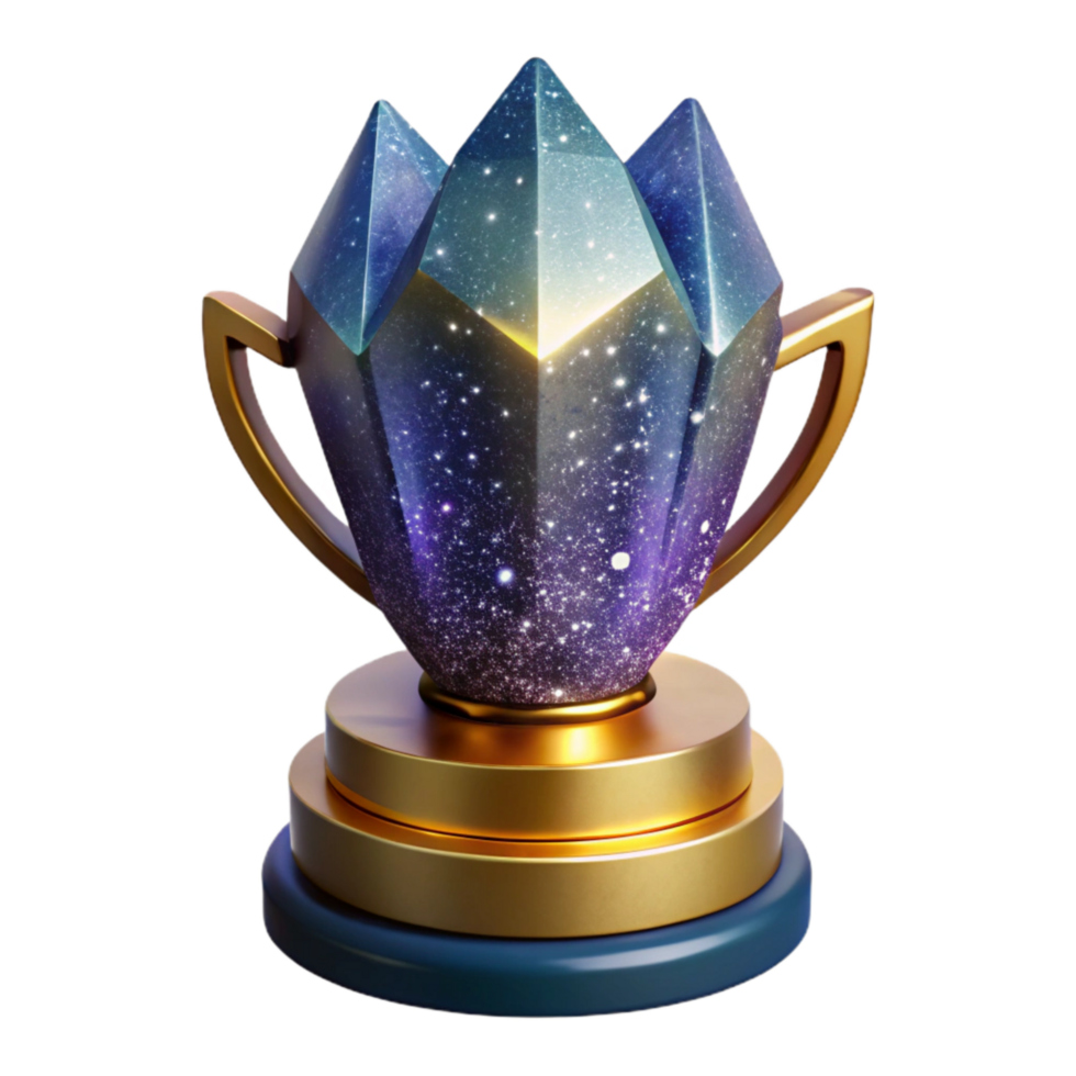 magnificent creative Crystal Trophy Isolated on Transparent Background premium png