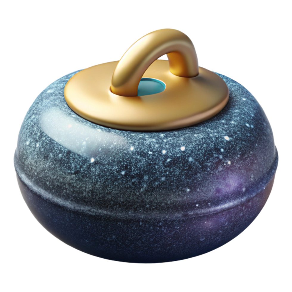 dramatic traditional Curling Stone Gliding on Ice Isolated with Smooth Texture authentic png