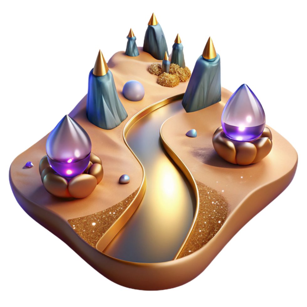 wonderful contemporary Desert Path Leading to Oasis Transparent Element original png
