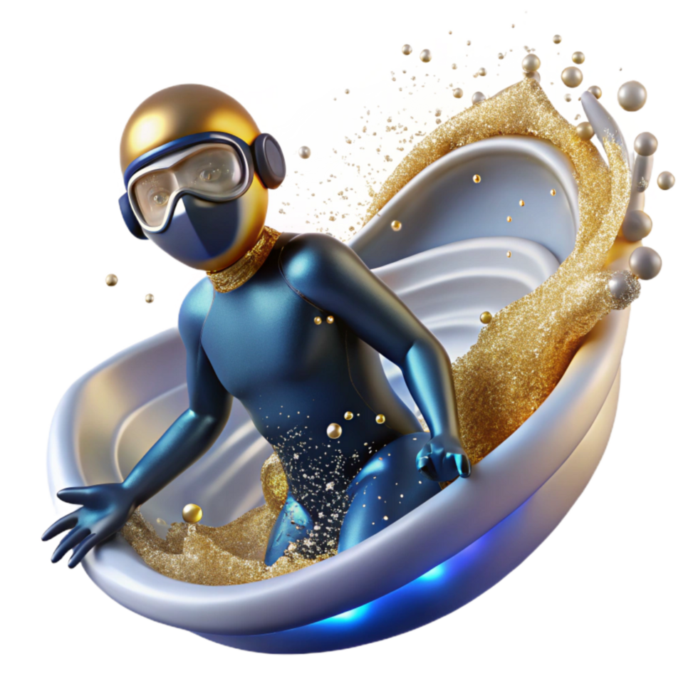 dramatic abstract Diver Entering Water Splashing Cutout professional png
