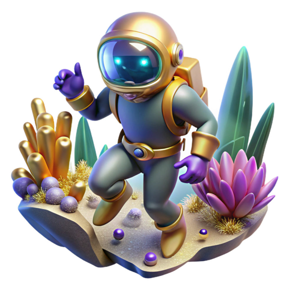extraordinary minimalist Diver Underwater Exploring the Depths Transparent Background high quality png