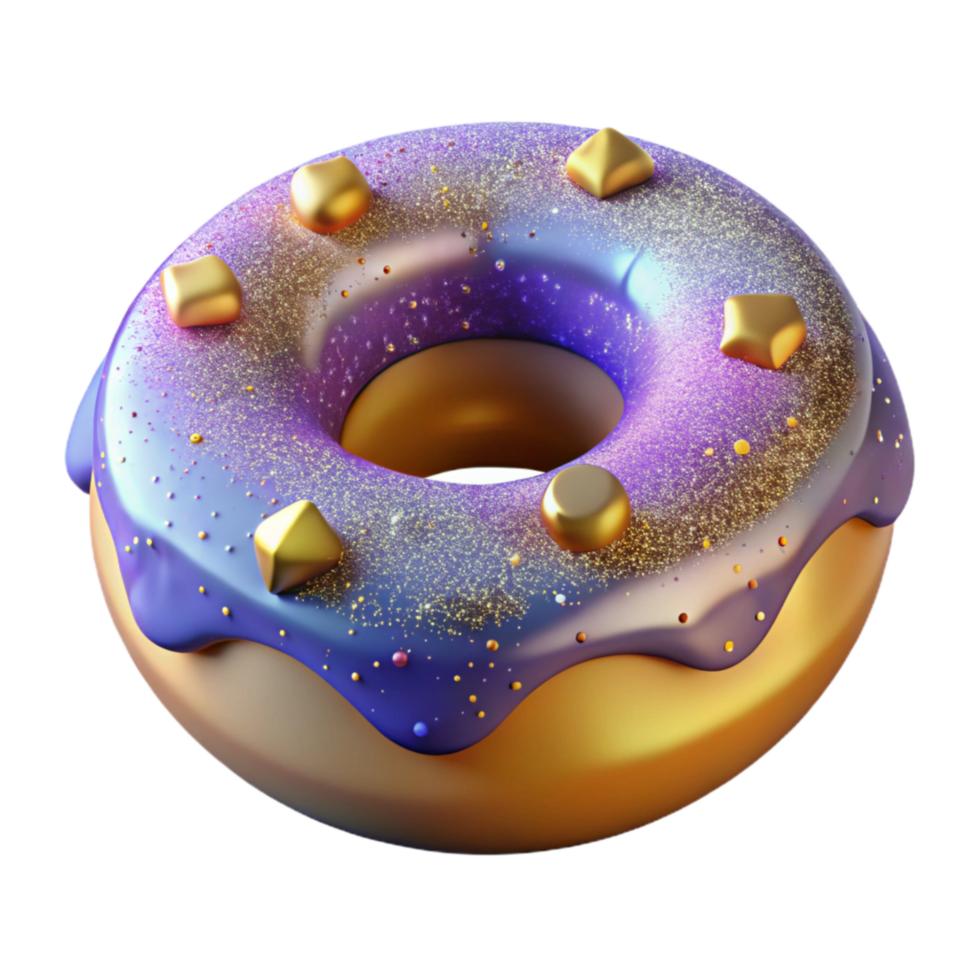 extraordinary modern Donut Isolated with Sprinkles and Transparent Background high resolution png