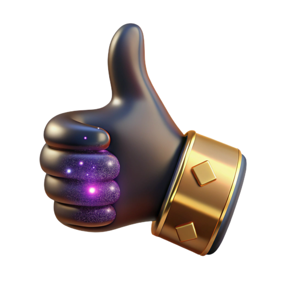 beautiful rustic D Rendered Thumbs Up Icon Transparent professional png