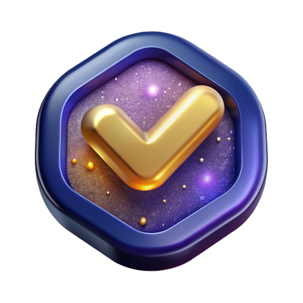 dramatic minimalist D Rendered Checkmark Icon Transparent high quality png